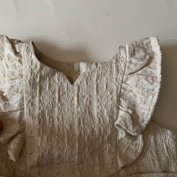 Oshkosh Baby Girl Beige & Metallic Gold Dress   18M - Picture 3 of 10